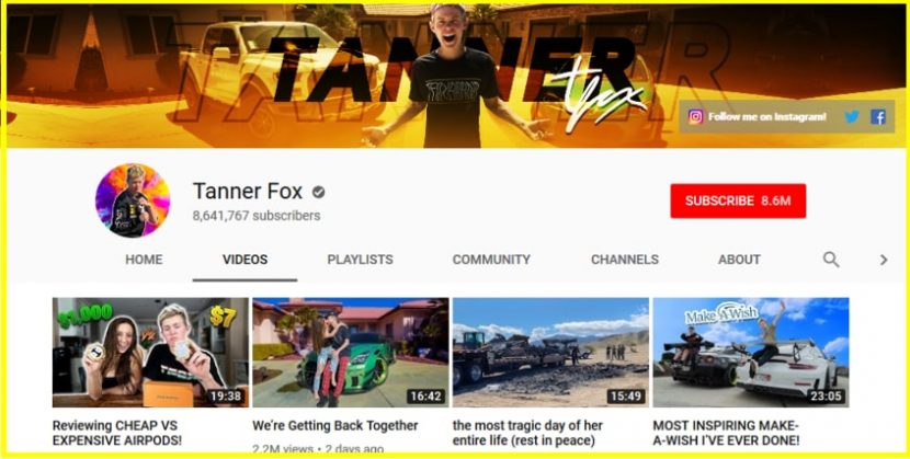 Tanner Fox YouTube vlogger